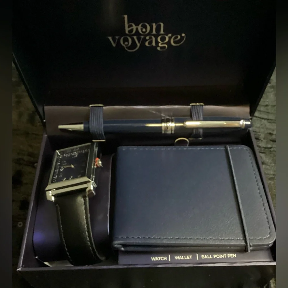 Classic Black Watch, Wallet, and Pen Set - Picture 6 of 7